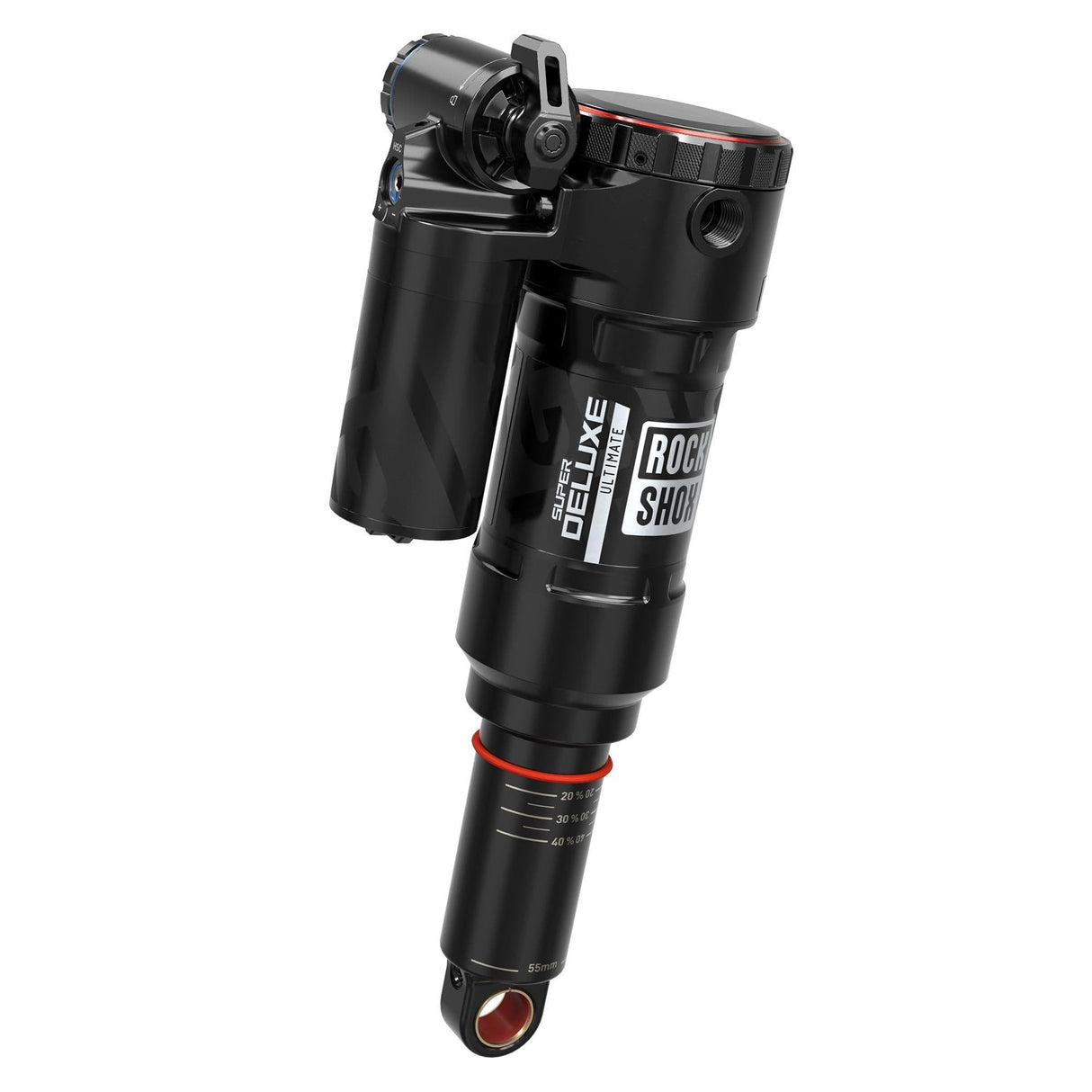 Rockshox Rear Shock Super Deluxe Ultimate Rc2T -  Linear Air, 0 Neg/ 1 Pos Tokens, Linearreb/Lcomp, 320Lb Lockout, Trunnion Standard C1 Cannondale Jekyll 2021+: Black 205X65