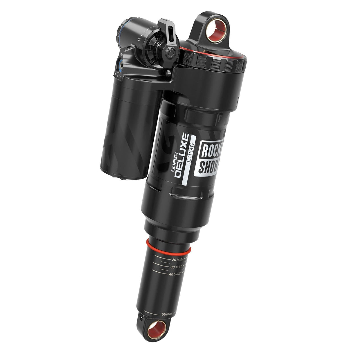 Rockshox Rear Shock Super Deluxe Ultimate Rc2T -  Progressive Air, 0 Neg/1 Pos Tokens, Linearreb/L1Comp, 320Lb Lockout, Hydraulic Bottom Out, Standard Standard C1 Canyon Strivecf 2022: Black 230X65