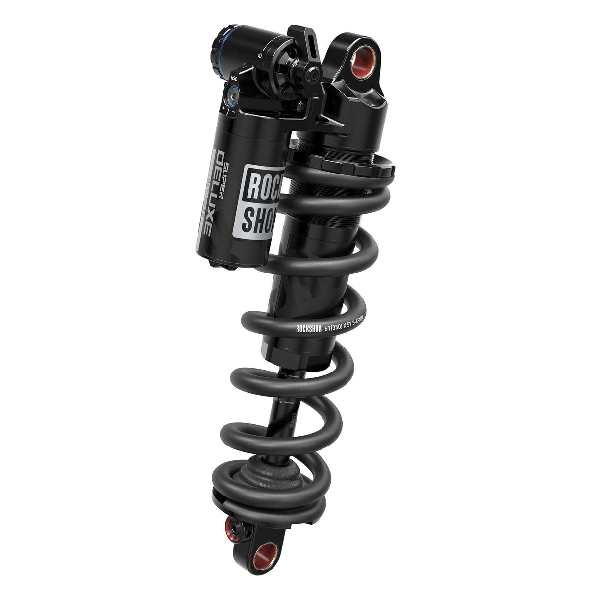 Rockshox Rear Shock Super Deluxe Coil Ultimate Rc2T - Linearreb/Lcomp, 320Lb Lockout, Hydraulic Bottom Out, Standard Trunnion(8X30) (Spring Sold Separate) B1 Norco Range 2017-2020: Black 205X60