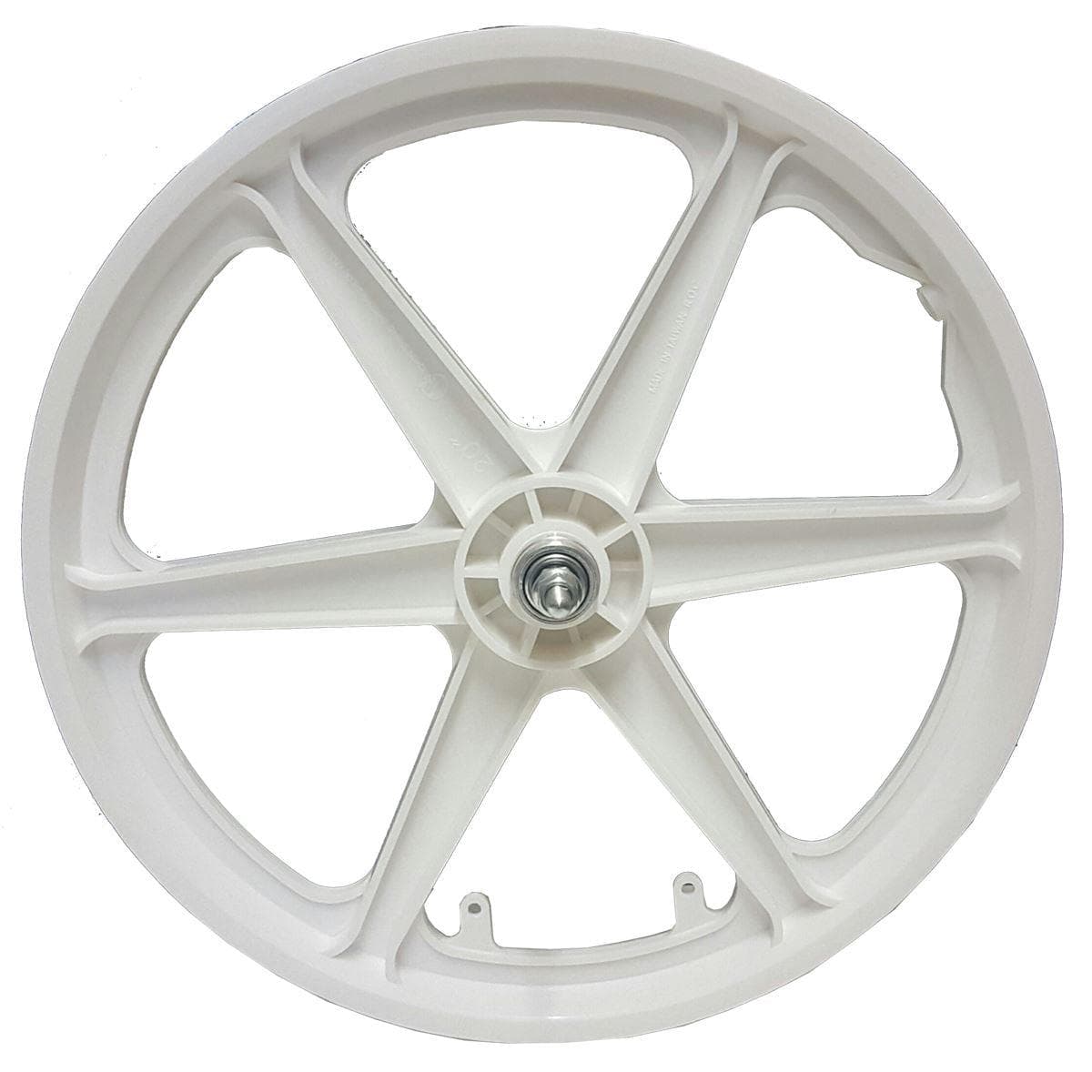 20" Rear Straight 6 "WHITE" BMX 6 Spoke Mag Nylon wheel 20A - MRRP £24.99