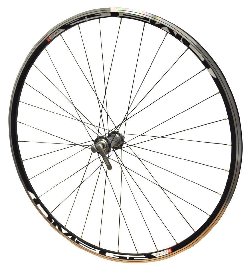 Tru-build wheels 700C Front Wheel, Shimano 105, Mach1 Omega Rim, 32H, Black - Front - Black