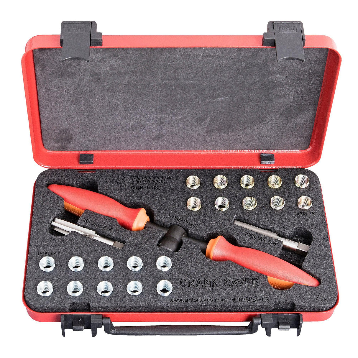 Unior Crank Saver-Pedal Thread Repair And Insert Kit: Red