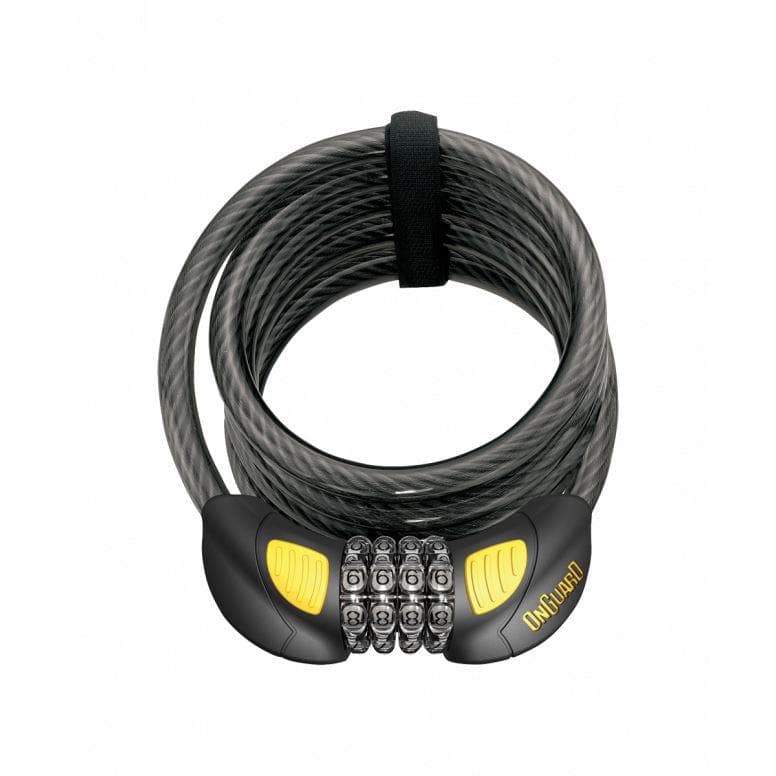 OnGuard Doberman Combo Cable Lock LED - Black/Yellow - 185cm