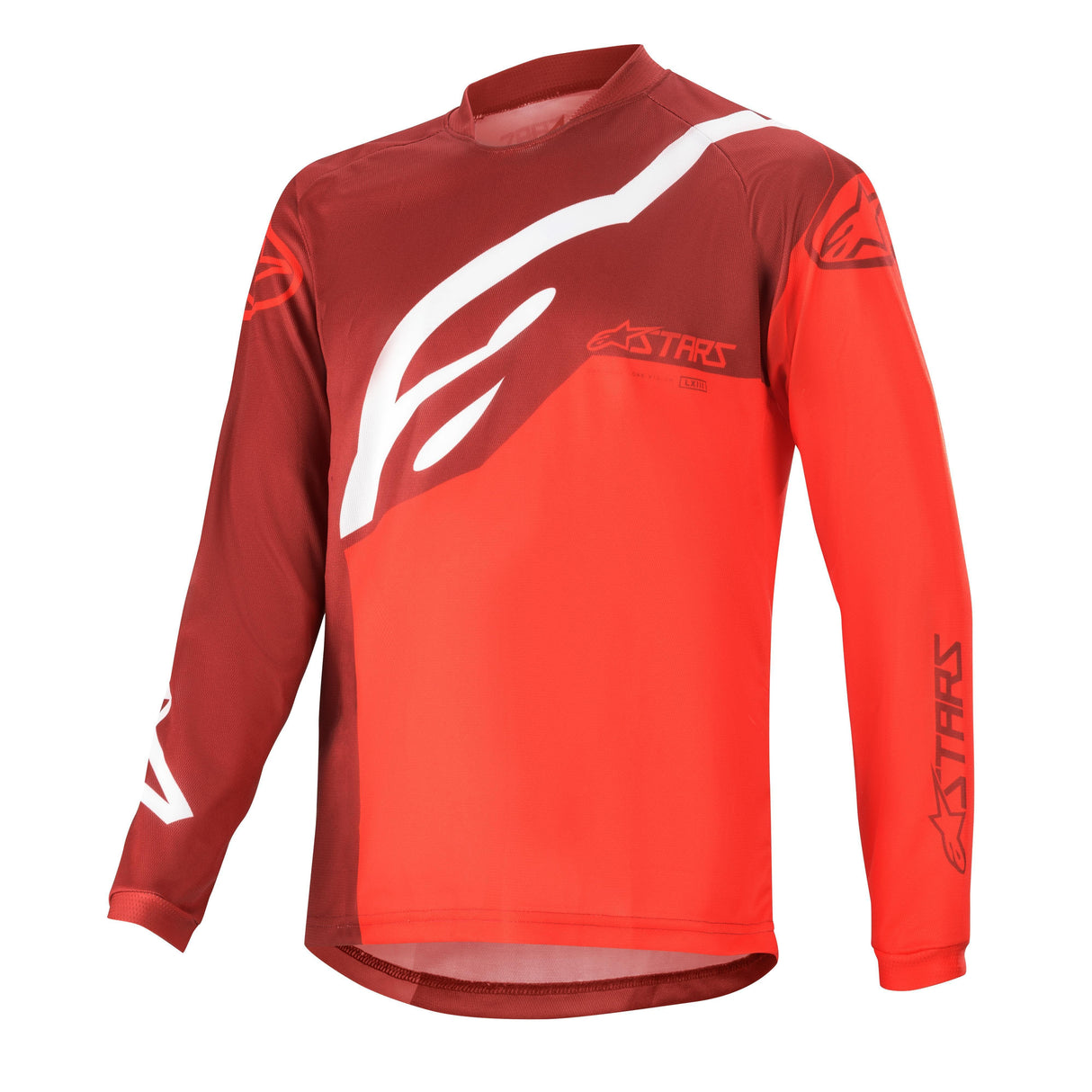 Alpinestars Youth Racer Factory Long Sleeve Jersey 2020: Burgundy Bright Red White L