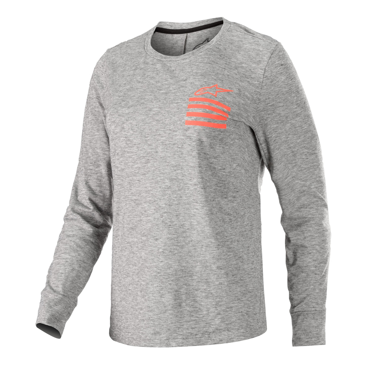 Alpinestars Stella Merino Long Sleeve Jersey 2019: Melange Mid Grey/Coral S