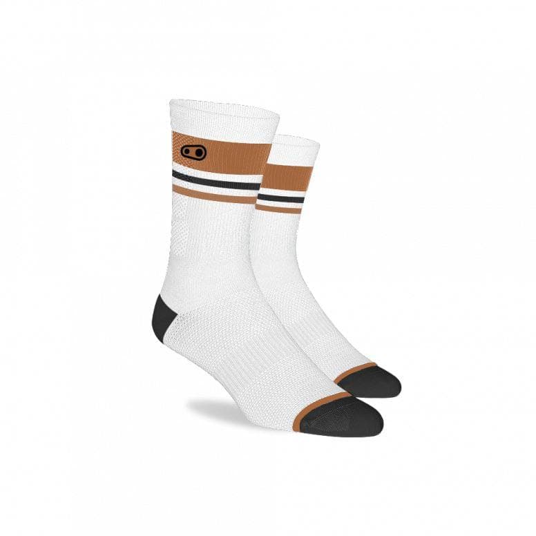 Crankbrothers Icon Socks - White/Brown - Small/Medium