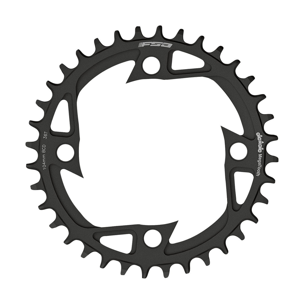 FSA Bosch V-Shape Alloy Ebike Chainring (1x, 104 x 32T, Black)