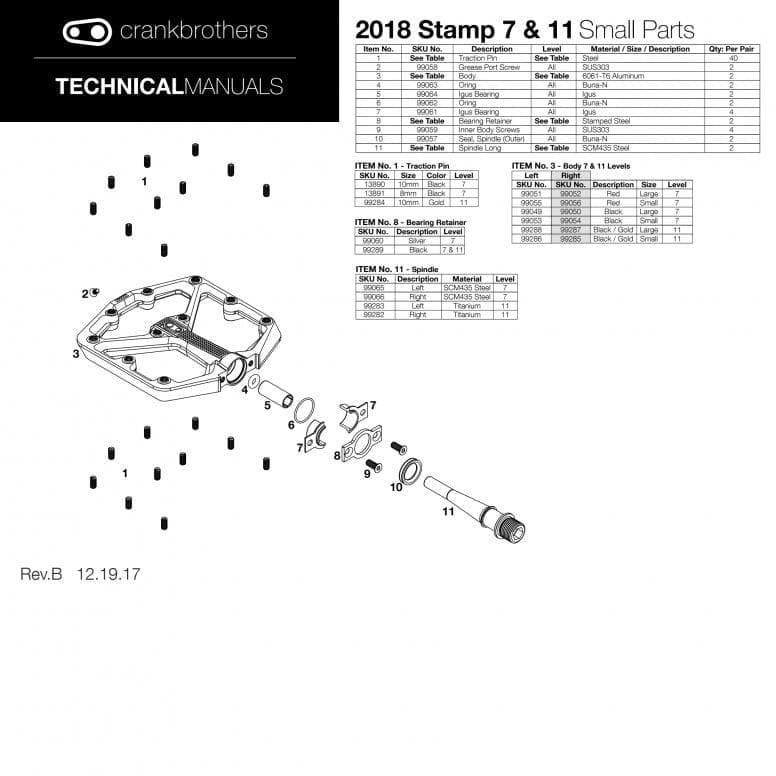 Crankbrothers Stamp 7 and 11 Bearing retainer - Black