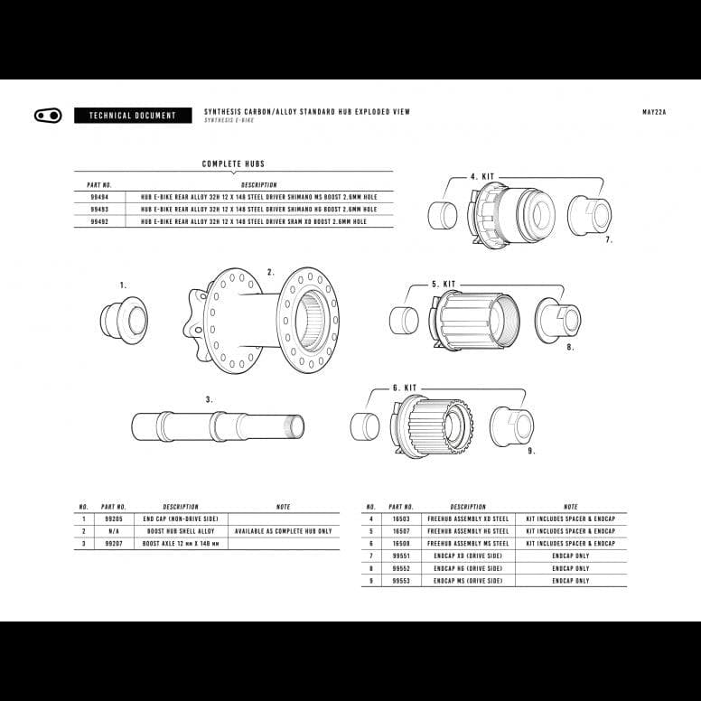 Crankbrothers Synthesis Ebike Rear Hub - Black