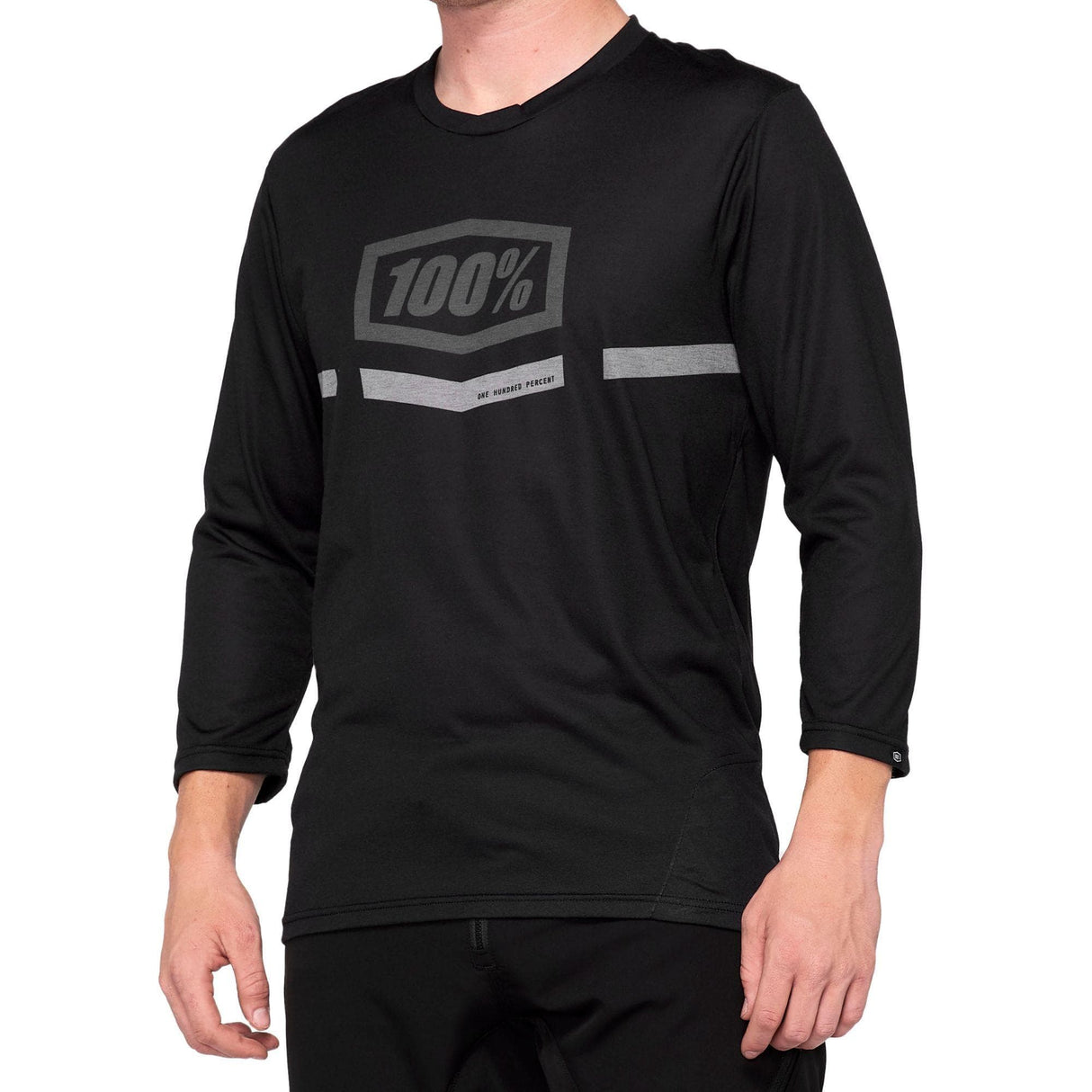 100% Airmatic &#190; Sleeve Jersey Black L