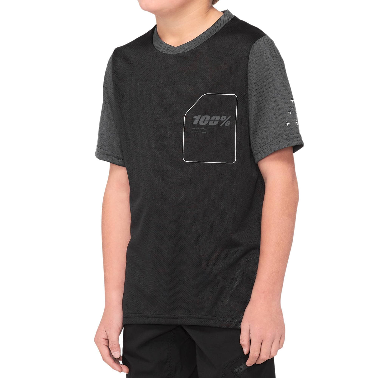 100% Ridecamp Youth Jersey Black / Charcoal L