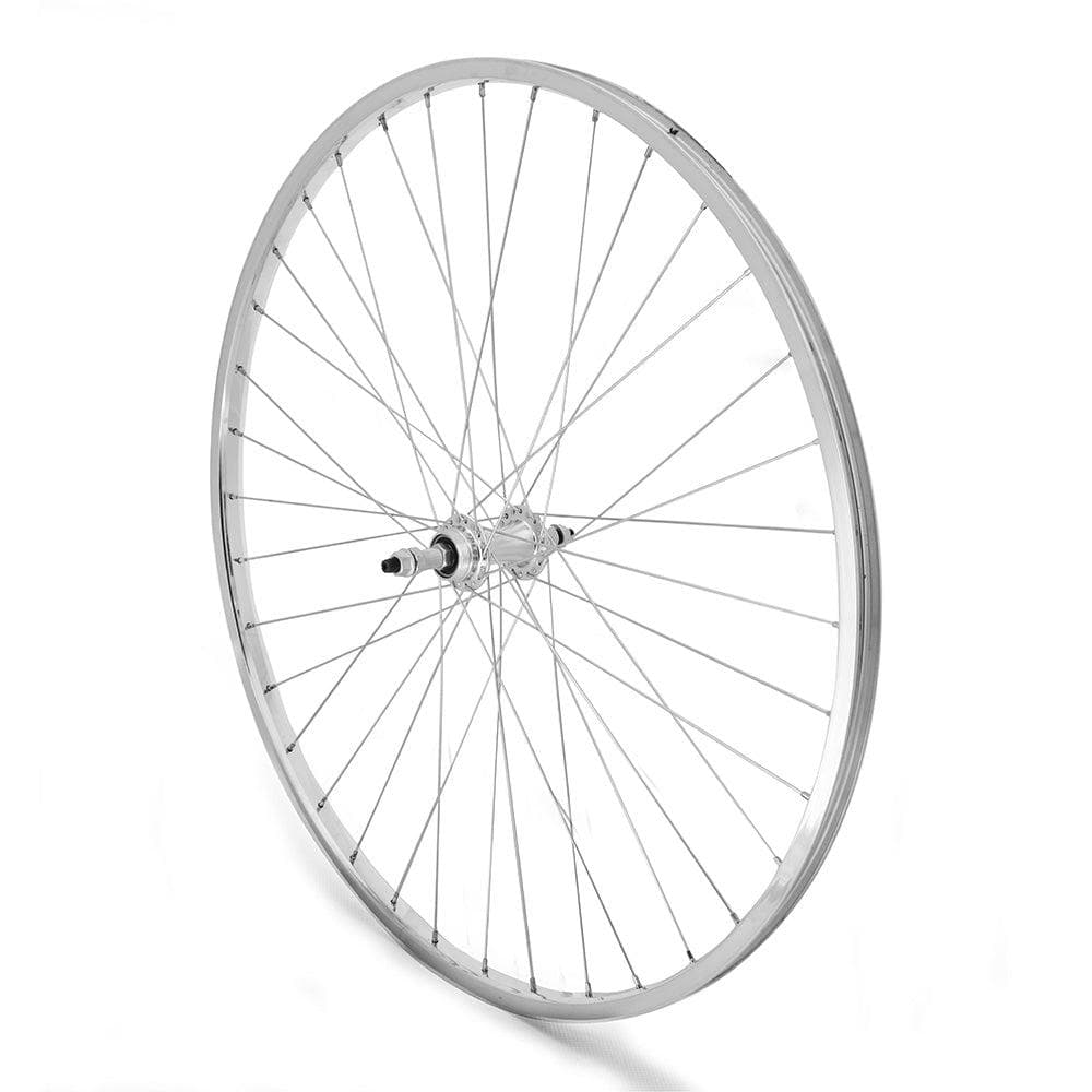 Rear Wheel 27 x 1 1/4 Freewheel Single Wall Silver Nutted