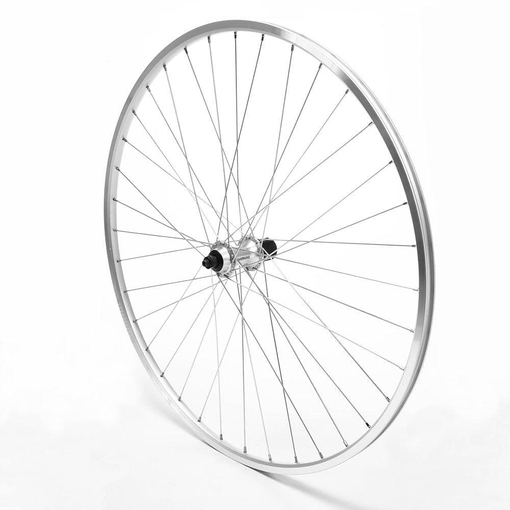 Rear Wheel 700c Hybrid Freewheel Silver Single Wall Nutted