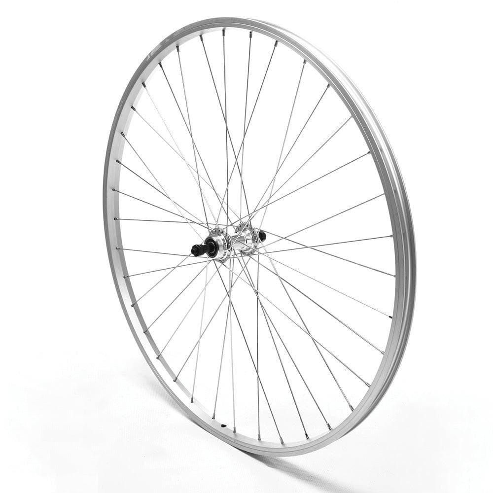 Rear Wheel 700c Hybrid Freewheel Silver Single Wall QR