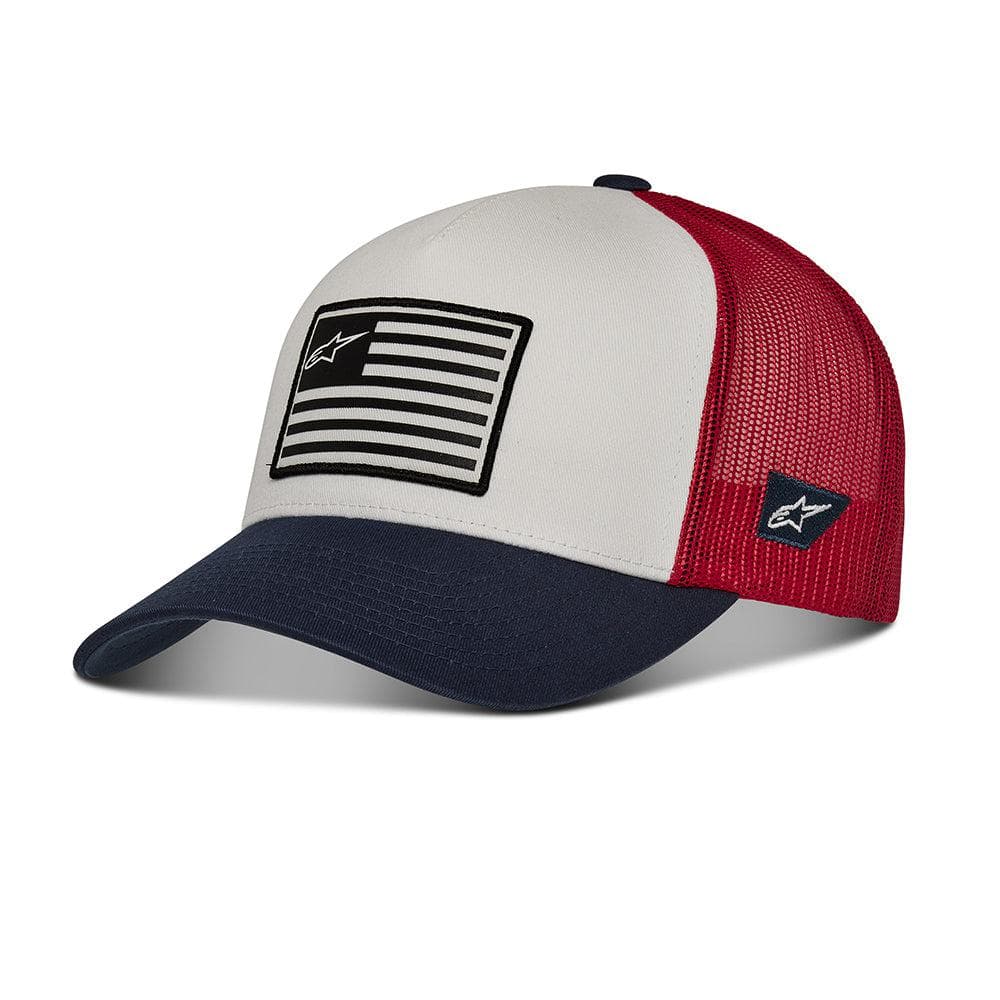 Flag Snapback Hat Wht Navy Red