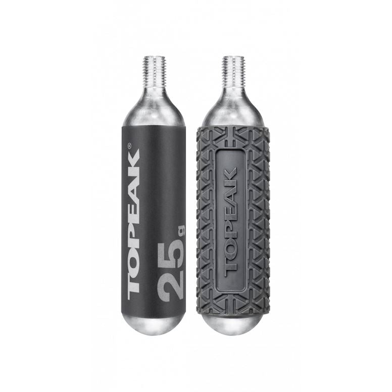 Topeak CO2 Cartridges With Sleeve - 25g - Black/Silver