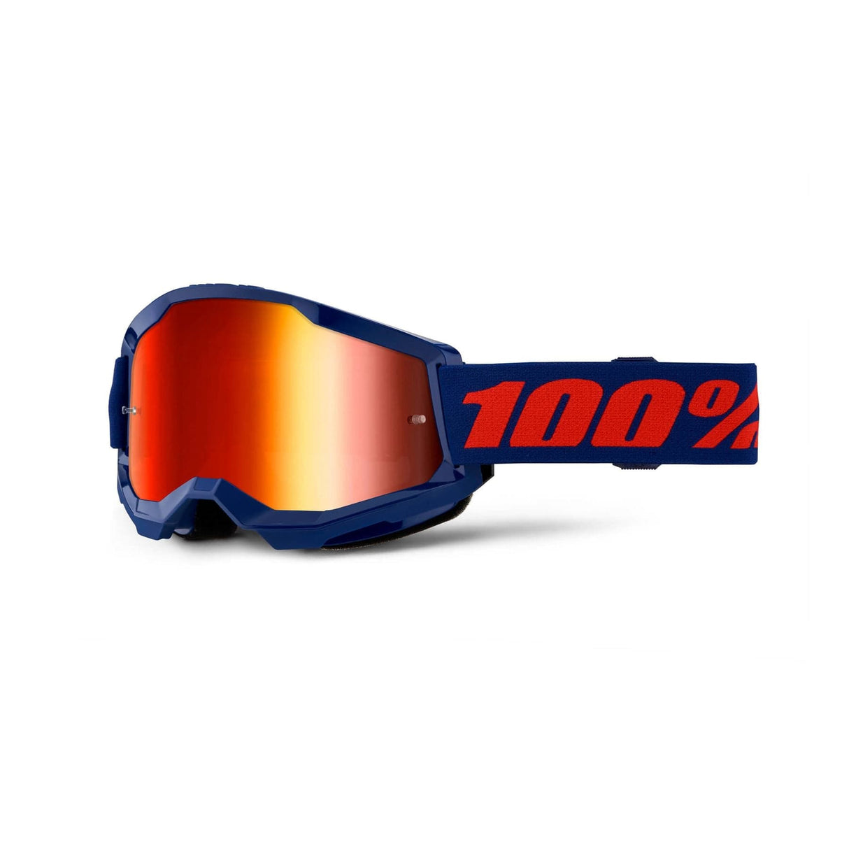 100% Strata 2 Goggle Navy / Red Mirror Lens