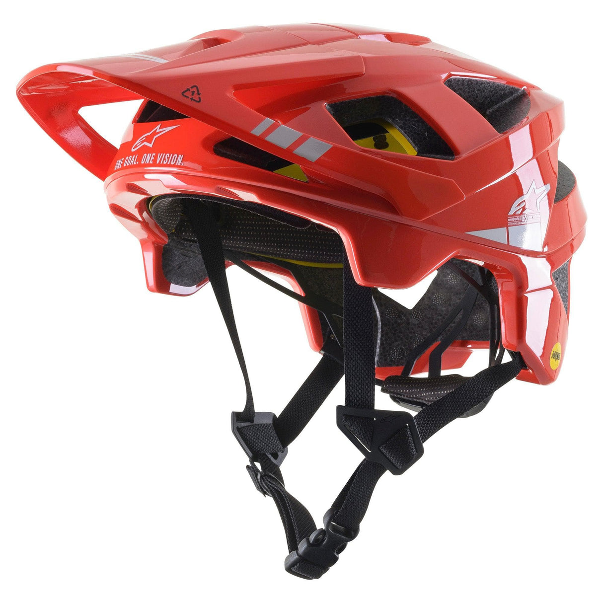 Alpinestars Vector Tech A2 Helmet 2021: Glossy Bright Red/Light Grey M