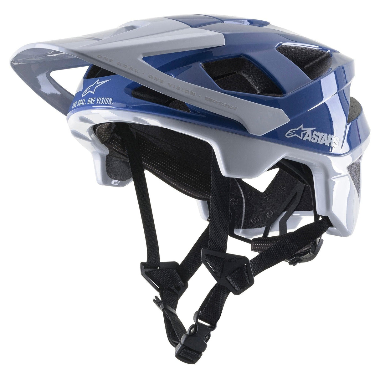 Alpinestars Vector Pro A1 Helmet 2021: Glossy Mid Blue/Light Grey L