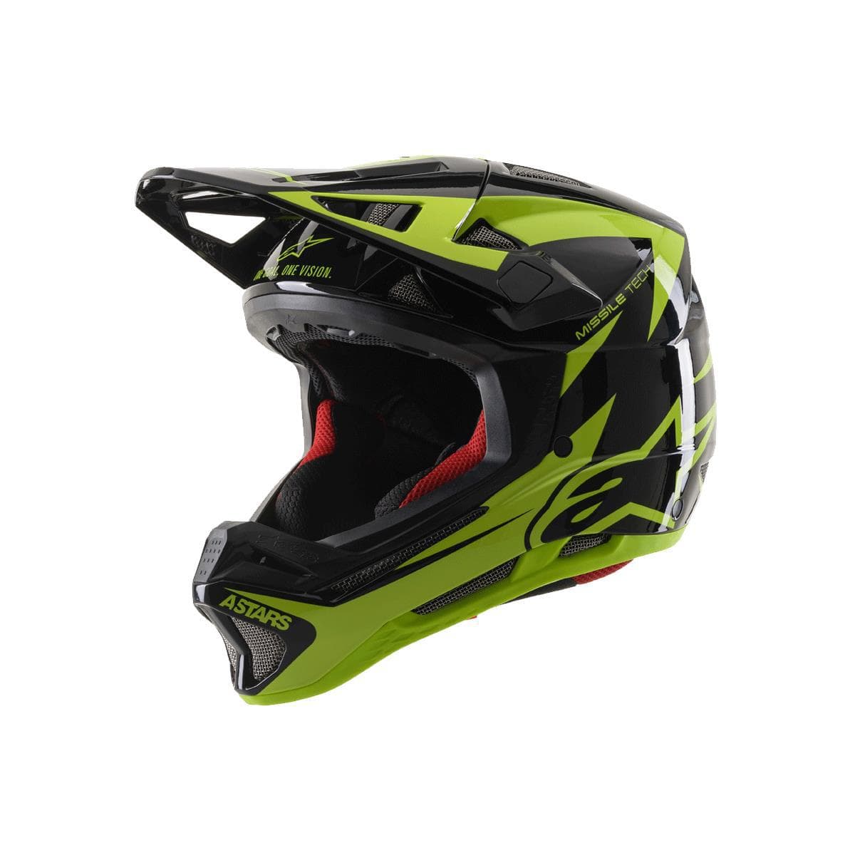 Alpinestars Missile Tech Airlift Helmet 2020: Glossy Black/Fluo Yellow M