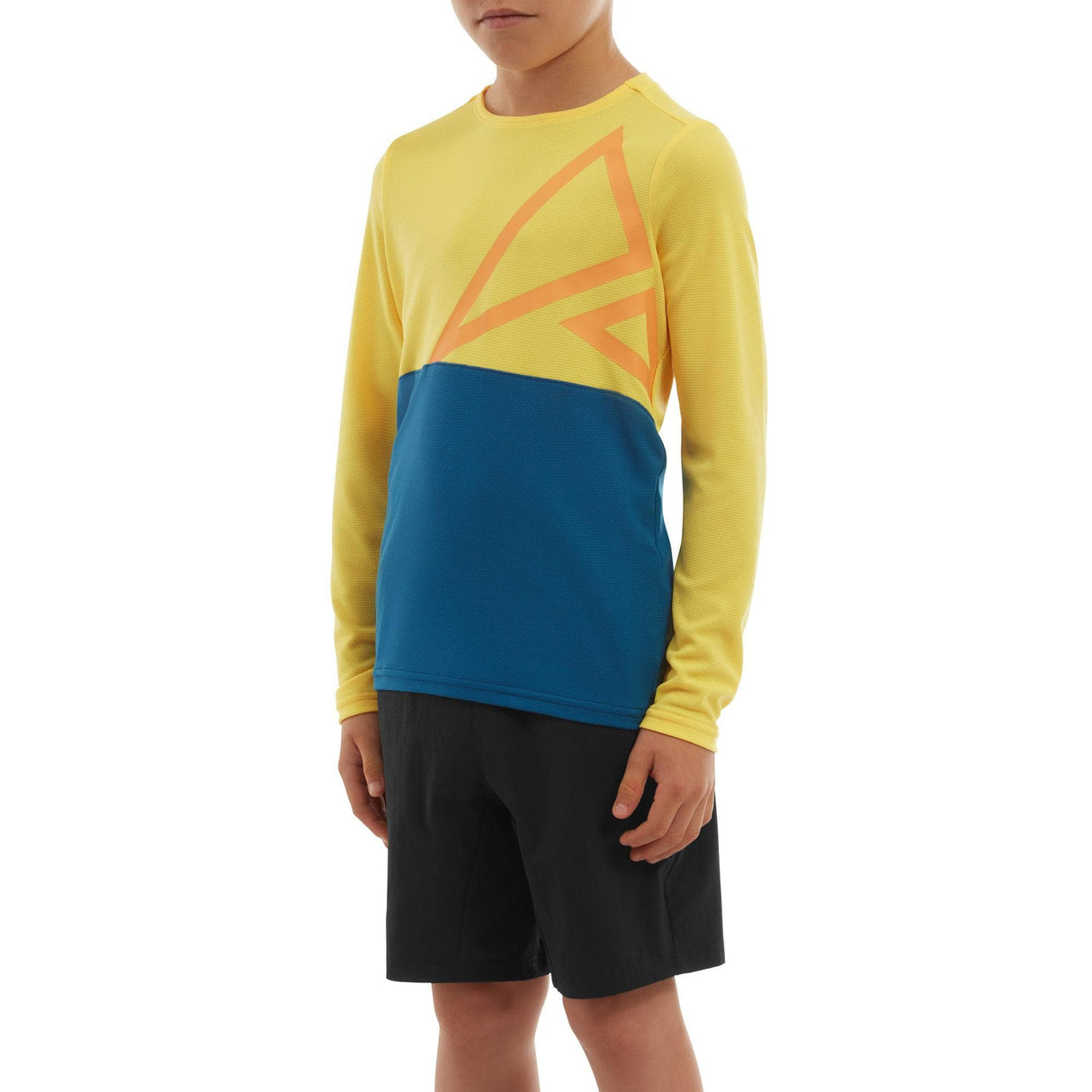 Altura Spark Light Weight Kids Long Sleeve Jersey 2022: Yellow/Blue 7-8 Years