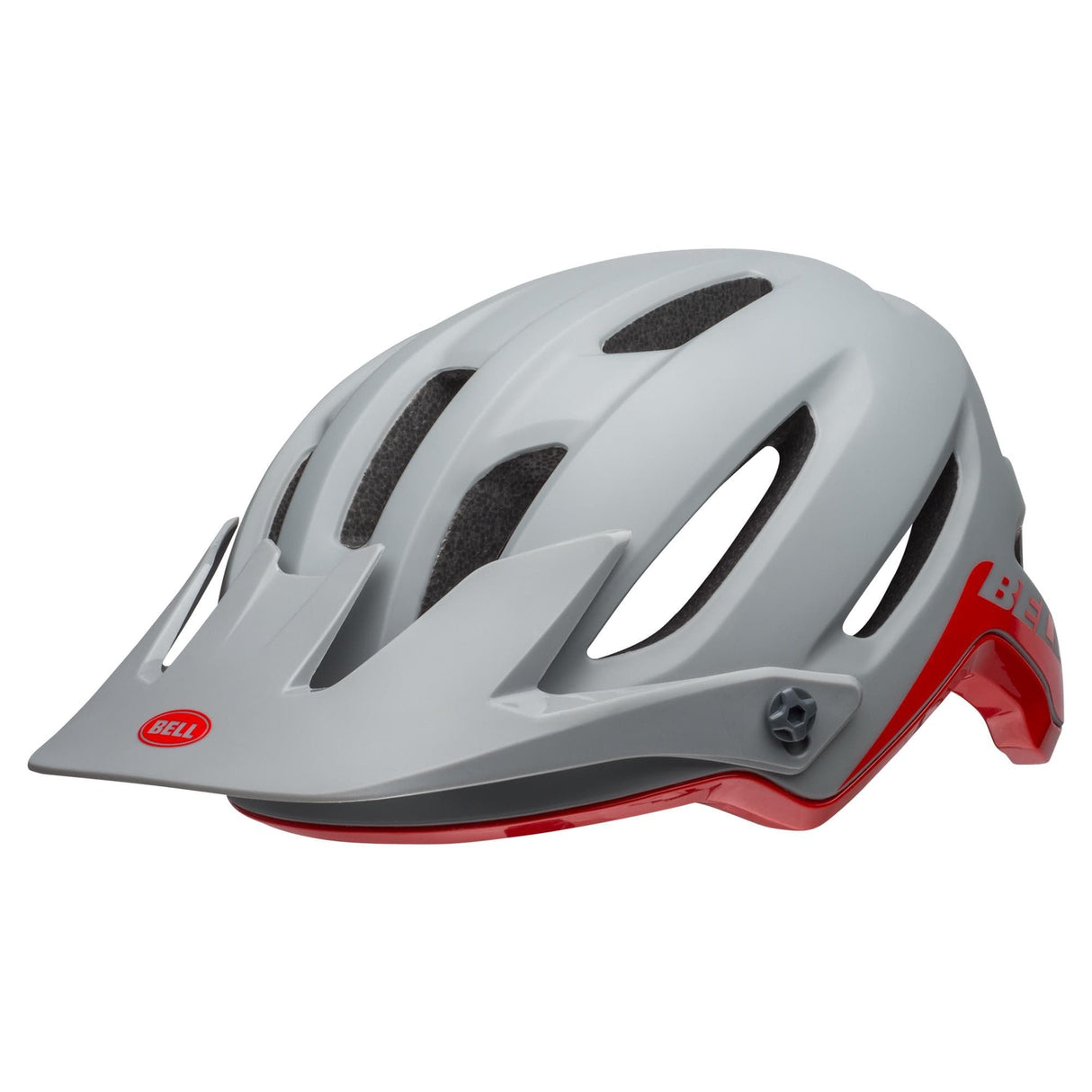 Bell 4Forty Mtb Helmet 2019: Cliffhanger Matte/Gloss Grey/Crimson L 58-62Cm