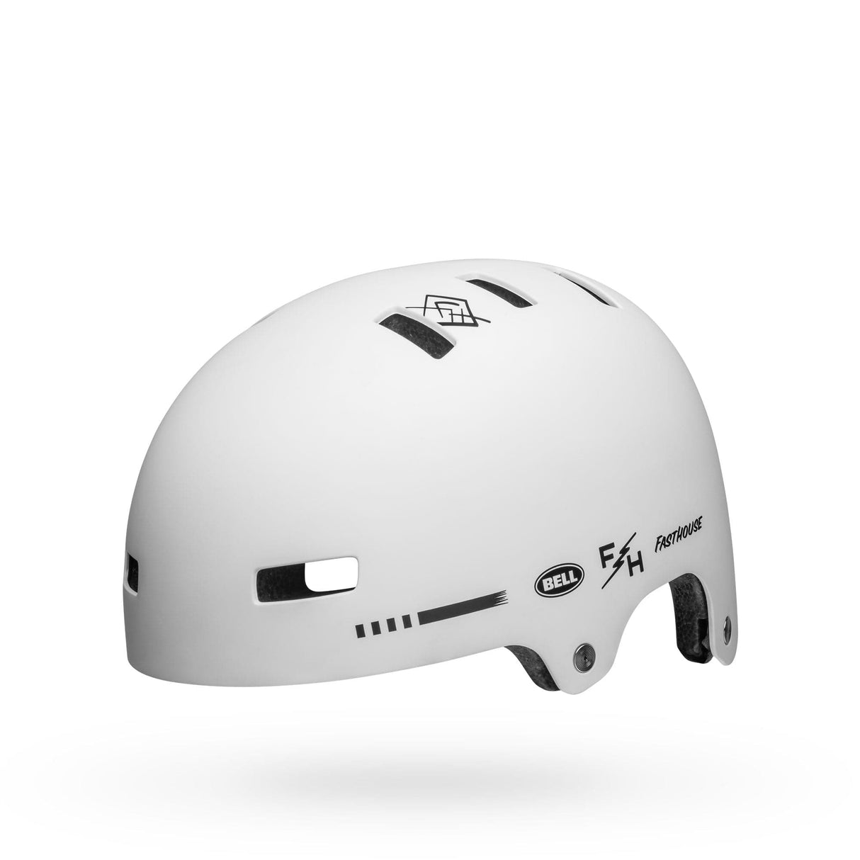 Bell Local Bmx/Skate Helmet 2022: Matte White Fasthouse S 51-55Cm