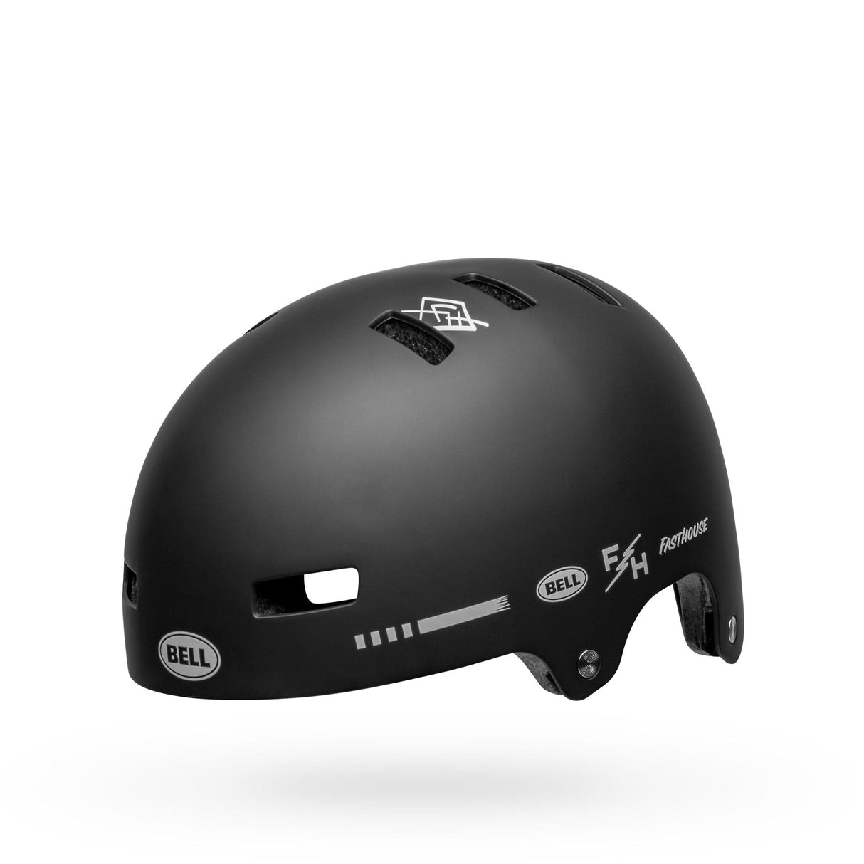 Bell Local Bmx/Skate Helmet 2023: Matte Black/White Fasthouse M 55-59Cm