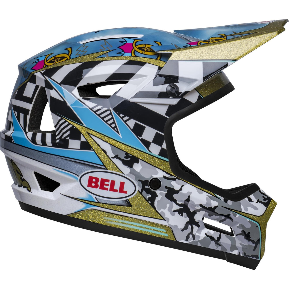 Bell Sanction 2 Dlx Mips Mtb Full Face Helmet 2024: Caiden 24 Gloss Black/White L 57-59Cm