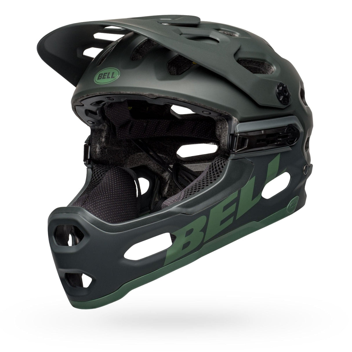 Bell Super 3R Mips Mtb Helmet 2021: Solid Matte Green S 52-56Cm