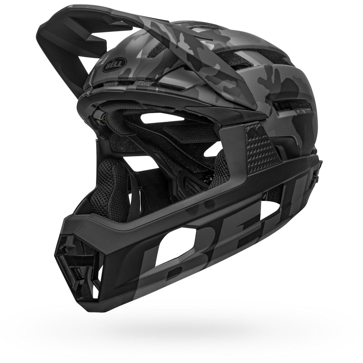 Bell Super Air R Spherical Mtb Full Face Helmet 2020: Matte/Gloss Black Camo S 52-56Cm