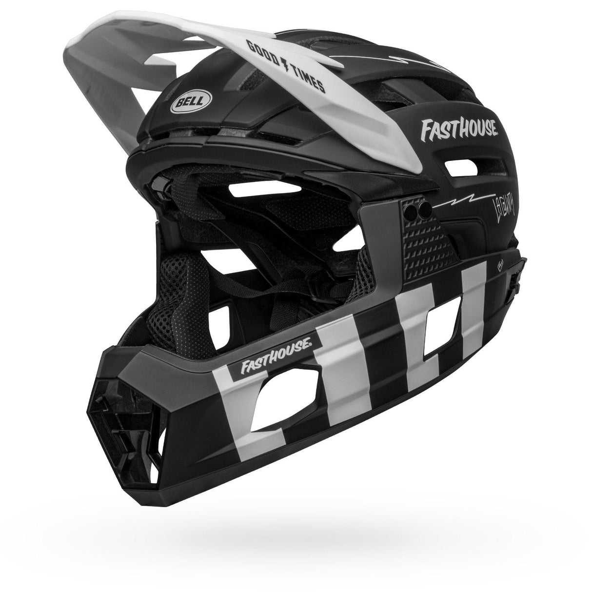 Bell Super Air R Spherical Mtb Full Face Helmet 2021: Fasthouse Matte Black/White S 52-56Cm