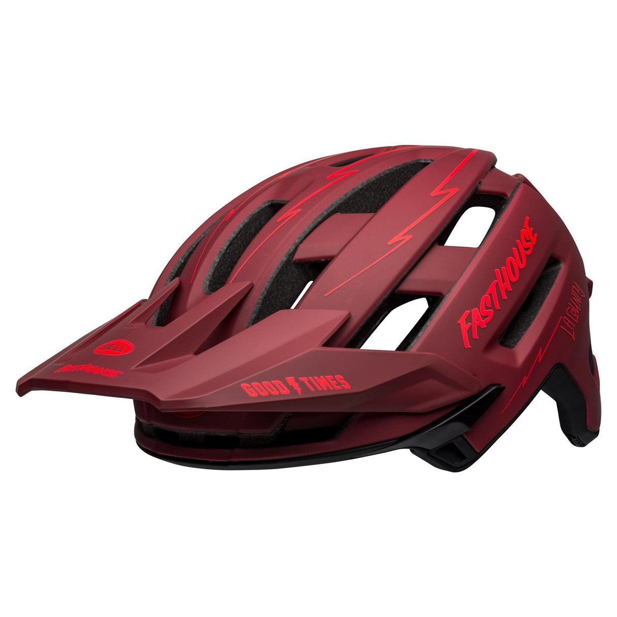 Bell Super Air Spherical Mtb Helmet 2021: Fasthouse Matte Red/Black S 52-56Cm