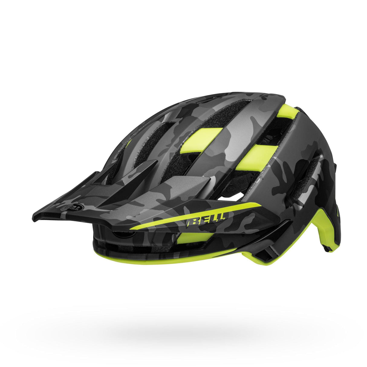 Bell Super Air Spherical Mtb Helmet 2022: Matte Camo/Hi-Viz M 55-59Cm