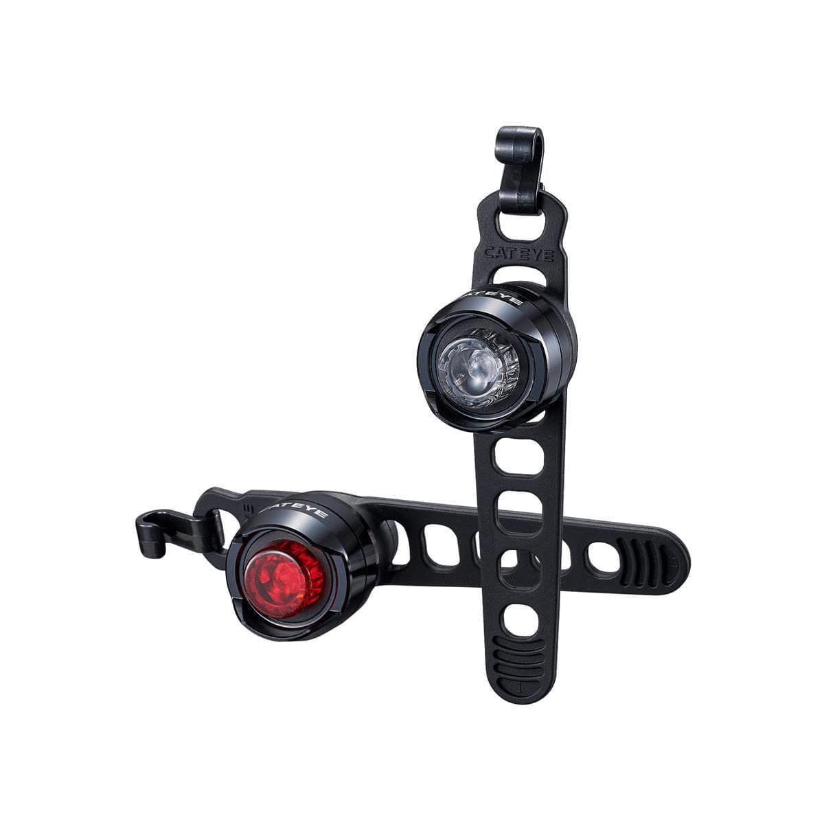 Cateye Orb Bike Light Set: Polished Black