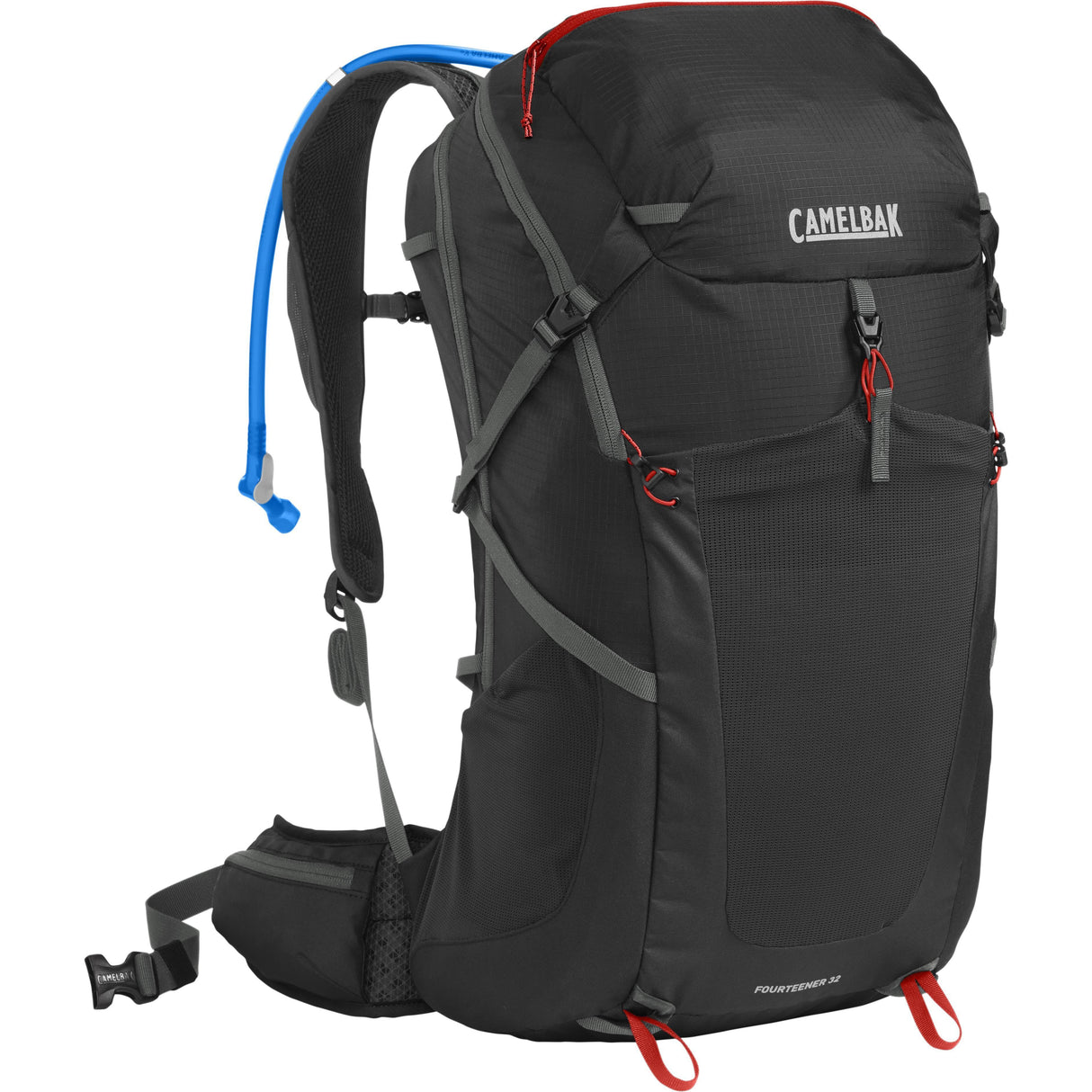 Camelbak Fourteener 32 Hydration Pack 2023: Black/Red Poppy 32L