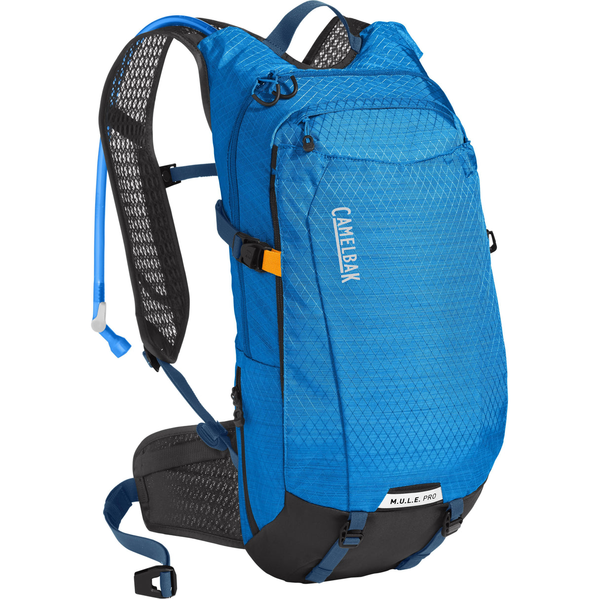 Camelbak M.U.L.E. Pro 14 Hydration Pack 14L With 3L Reservoir 2023: Ibiza Blue/Orange 14L