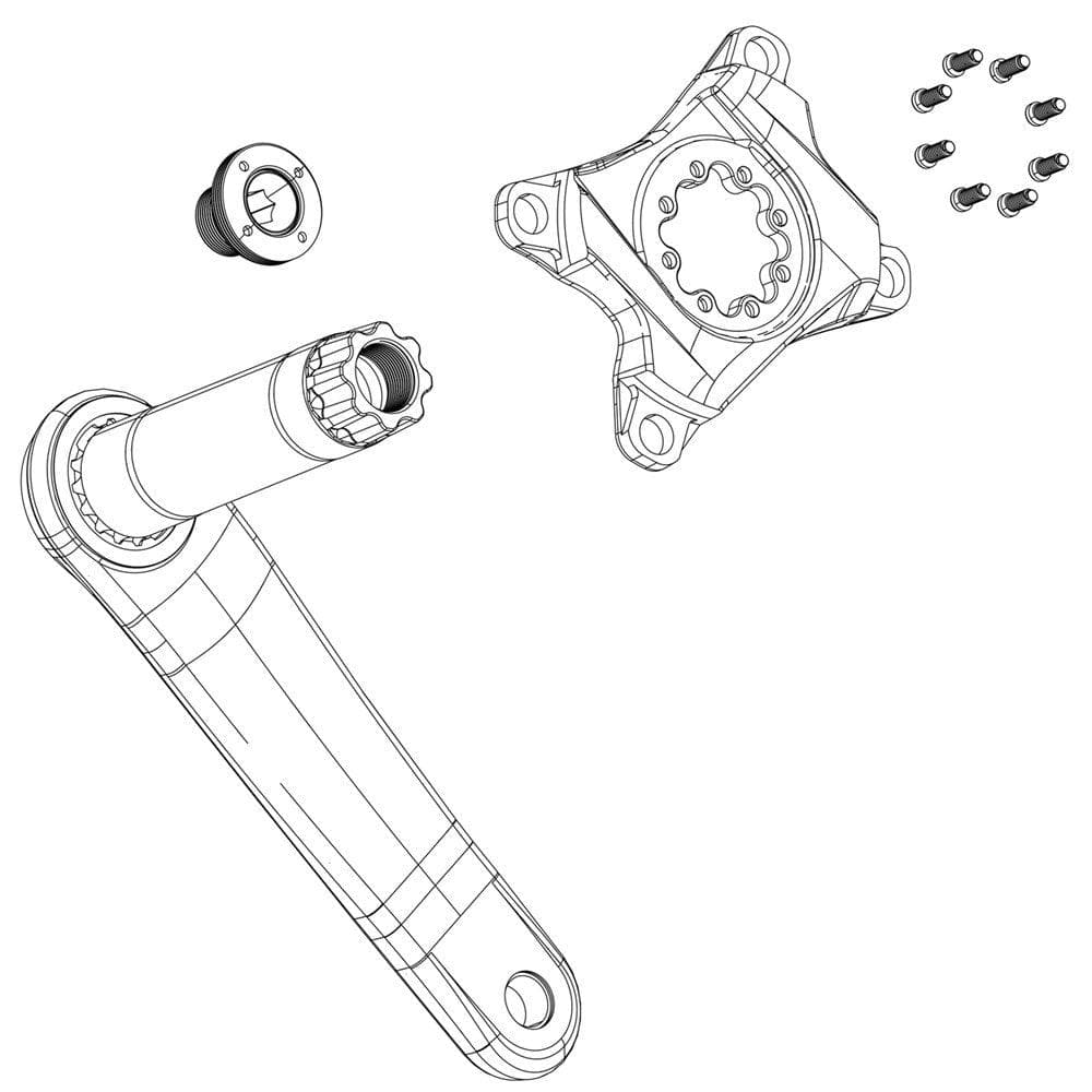 Sram Spare - Crank Arm Bolt Kit M15/M26 Alloy Self-Extracting Gxp Silverqty 1:  Gxp