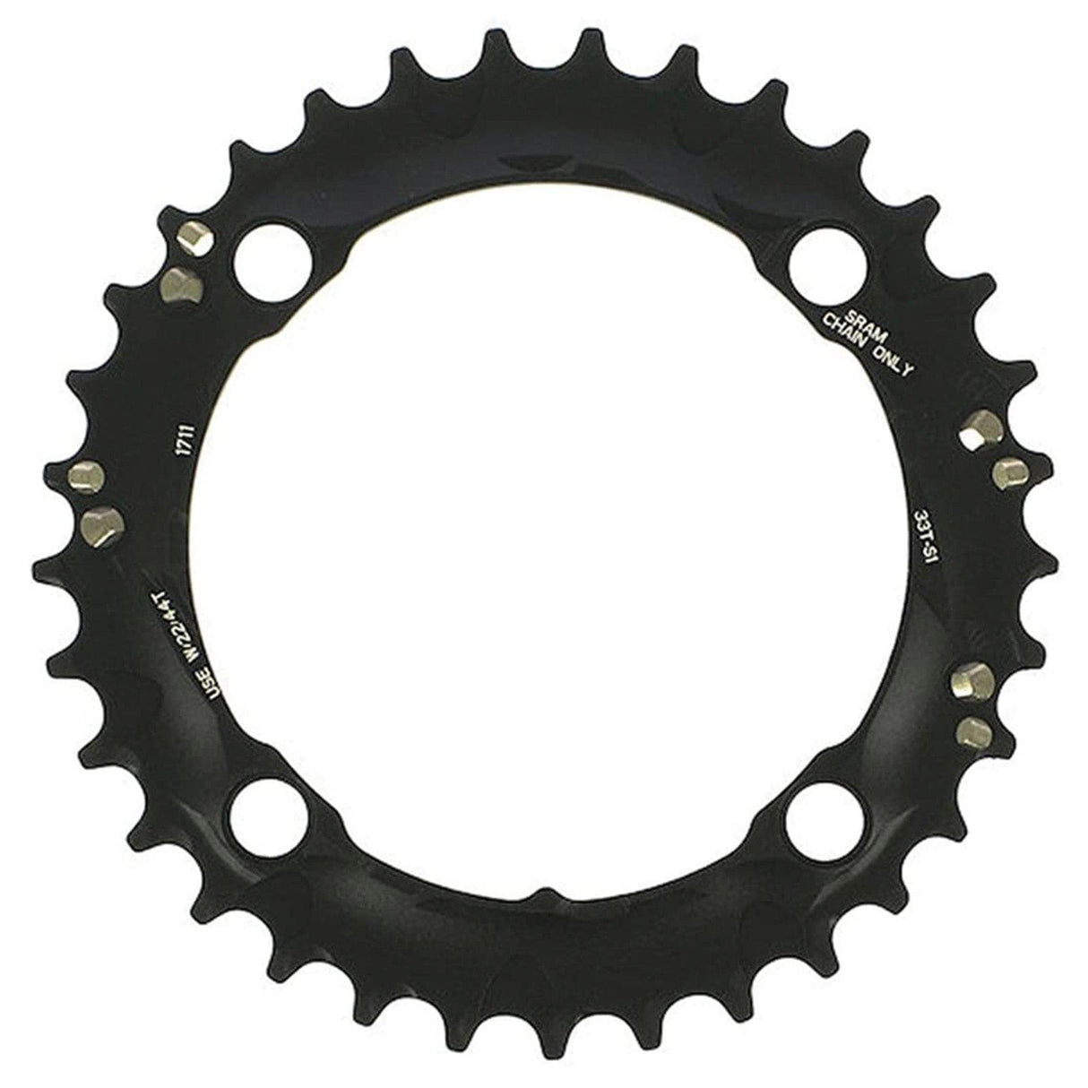 Sram Spare - Chain Ring Mtb 42T 120 S2 Al6 Long Pin Gxp Cnc 2X10 Blast Black: Black 10Spd 42T