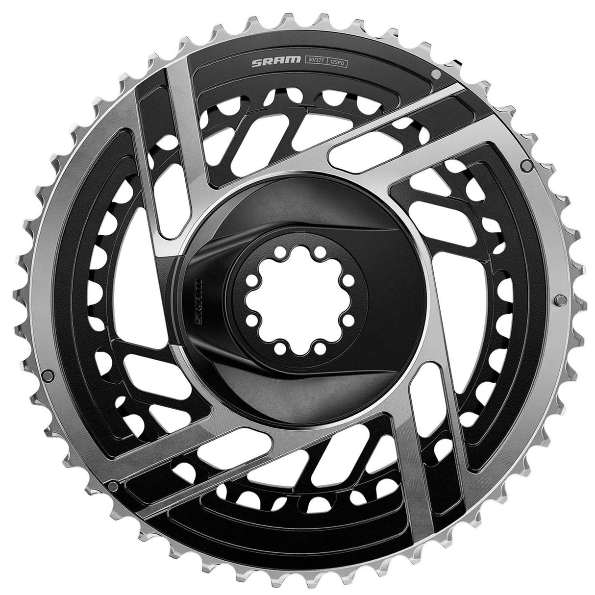 Sram Chain Ring Road Dm Kit Non-Power Red E1: Black/Silver 46-33T