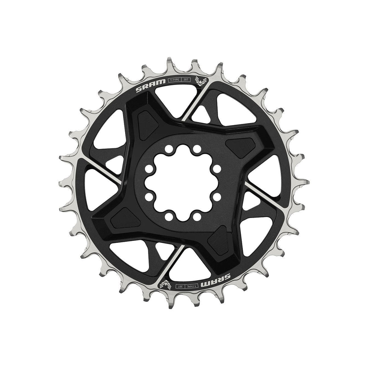 Sram Chain Ring T-Type Direct Mount 3Mm Offset Eagle (Including 8 Bolts) X0 D1 2023: Black 30T