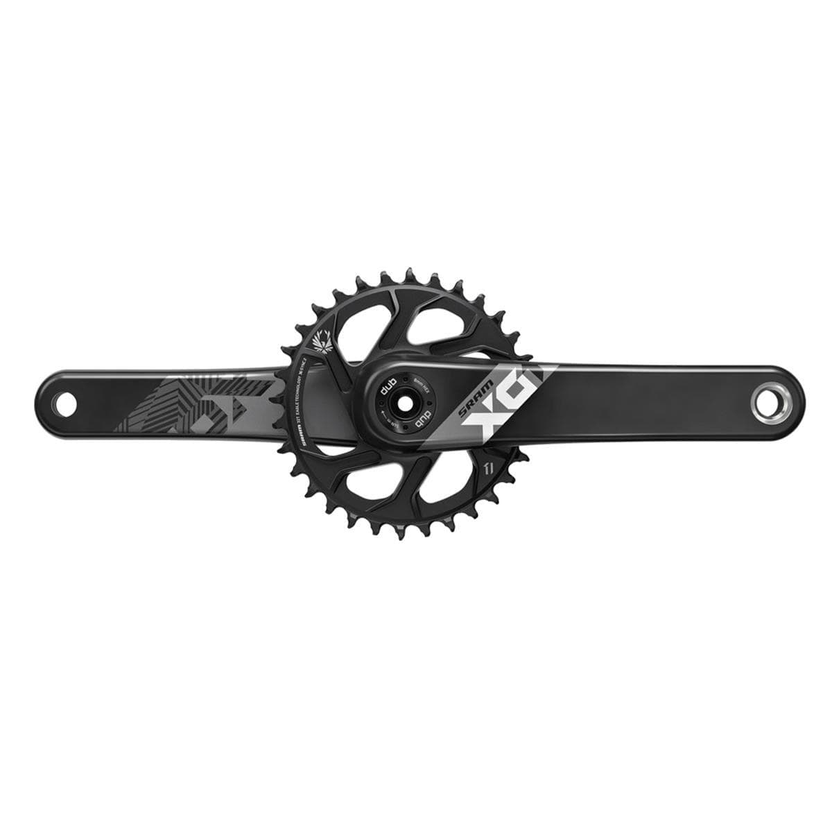 Sram Crank X01 Eagle Fat Bike 4" Dub 12S W Direct Mount 30T X-Sync 2 Chainring (Dub Cups/Bearings Not Included): Black 175Mm