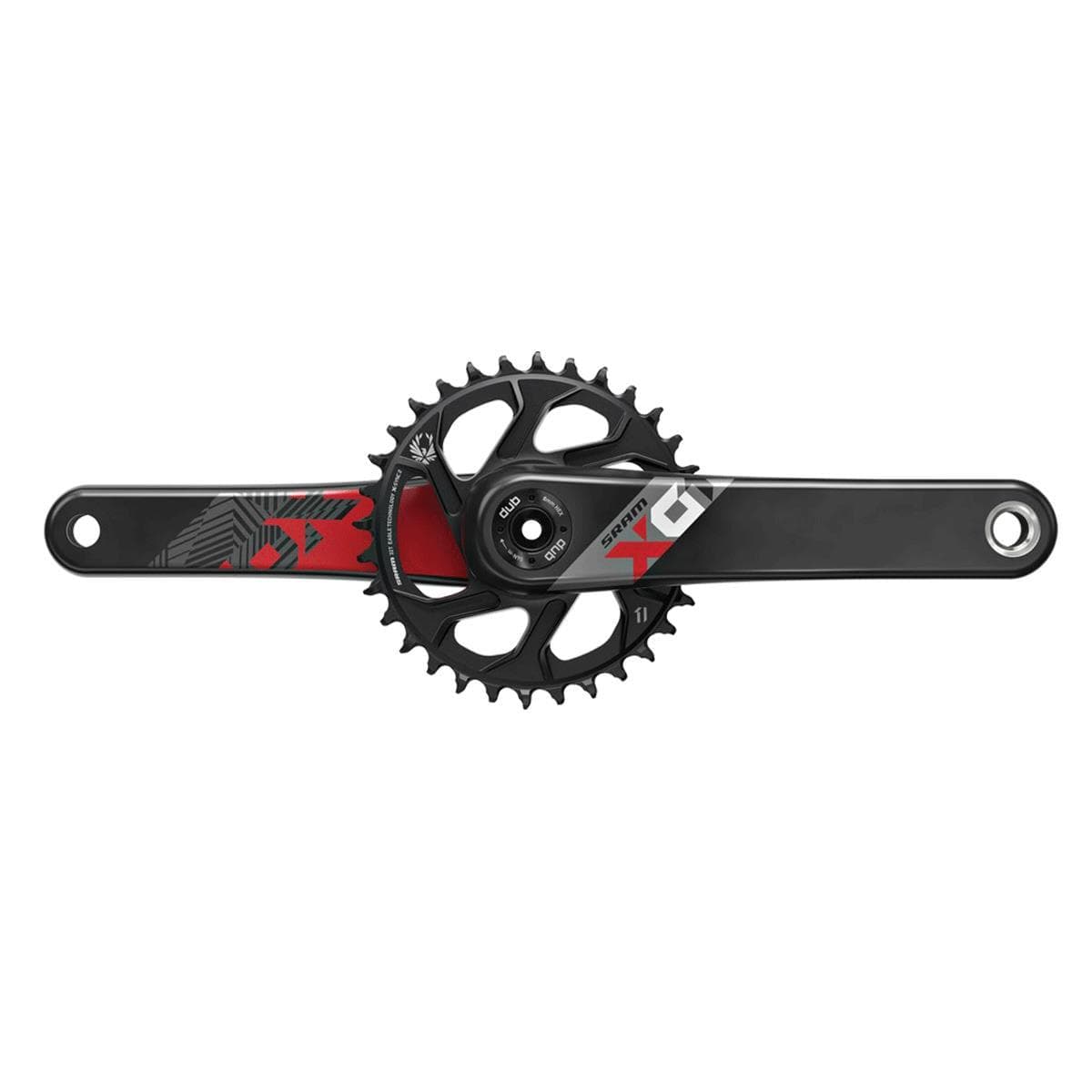 Sram Crank X01 Eagle Fat Bike 5" Dub 12S W Direct Mount 30T X-Sync 2 Chainring (Dub Cups/Bearings Not Included): Black 175Mm