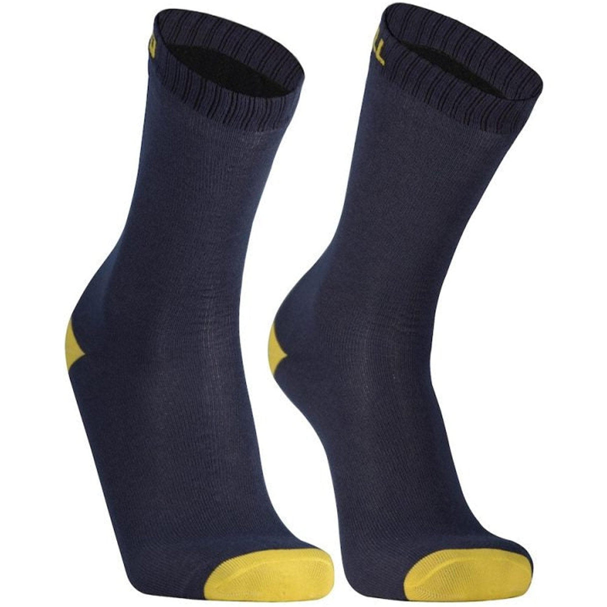 Dexshell Ultra Thin Crew Socks Navy Lime Yellow  M