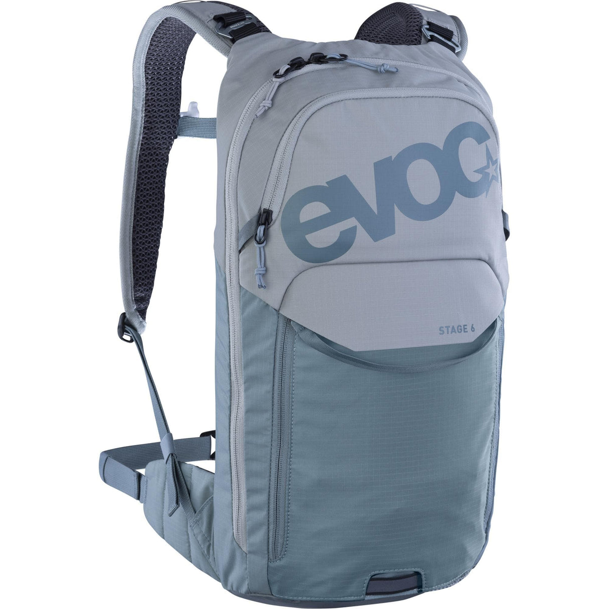 Evoc Stage 6L Performance Backpack + 2L Hydration Bladder 2024: Stone/Steel 6L