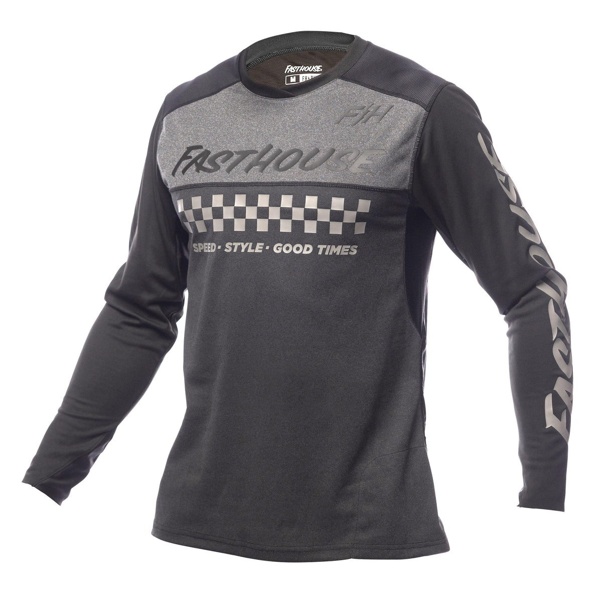 Fasthouse Alloy Mesa Long Sleeve Jersey 2022: Heather Charcoal/Black M