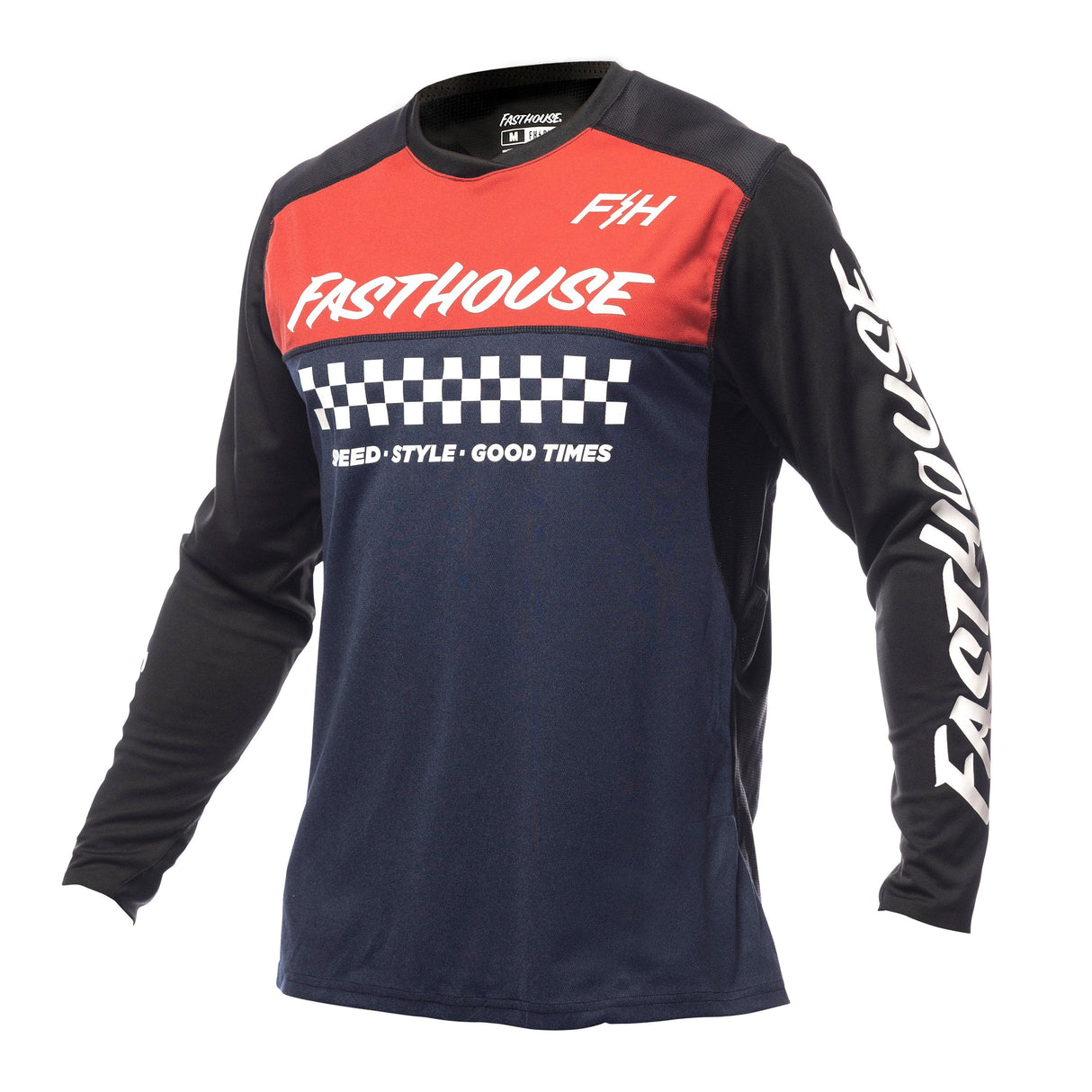 Fasthouse Alloy Mesa Long Sleeve Jersey 2022: Heather Red/Navy Xl