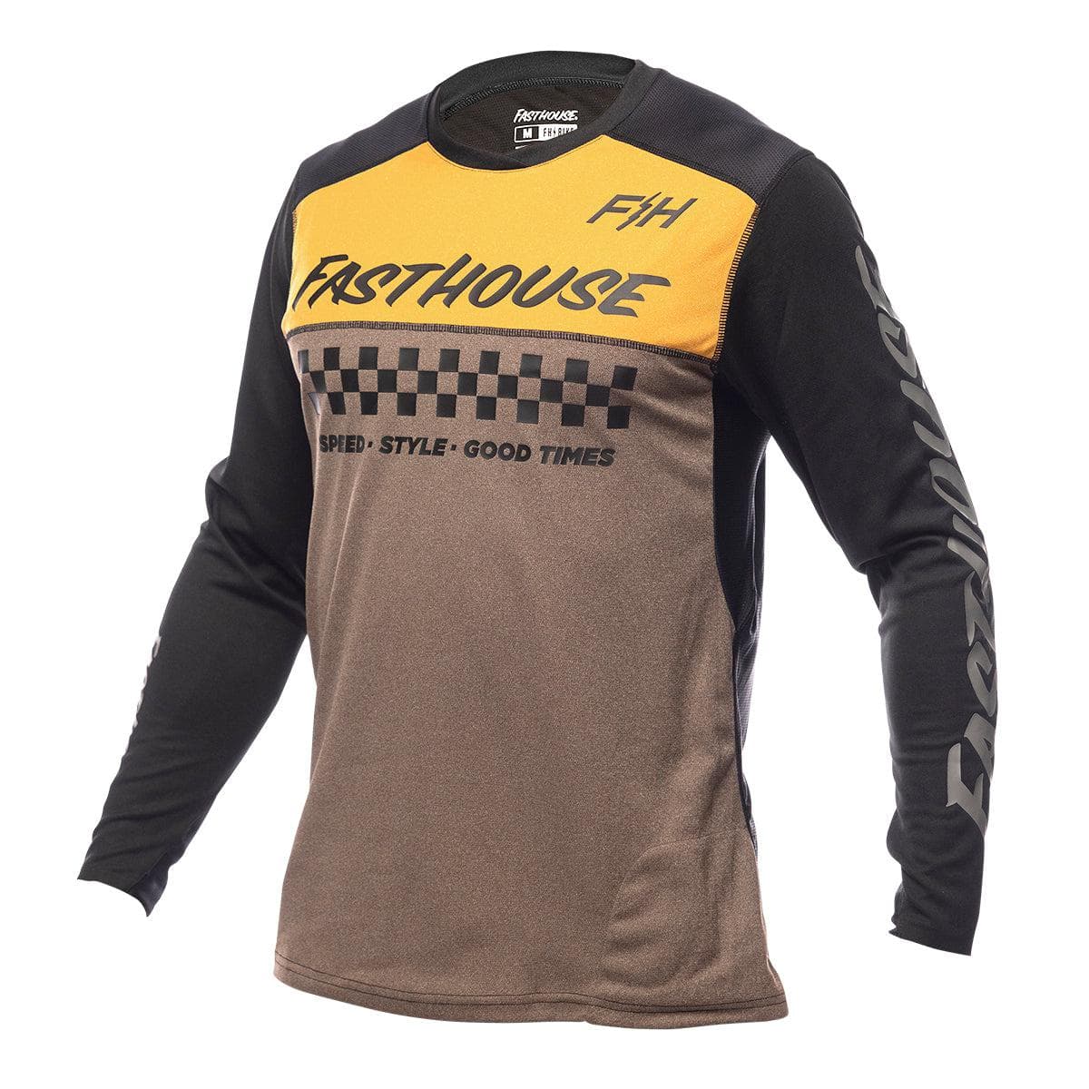 Fasthouse Alloy Mesa Long Sleeve Jersey 2022: Heather Gold/Brown S