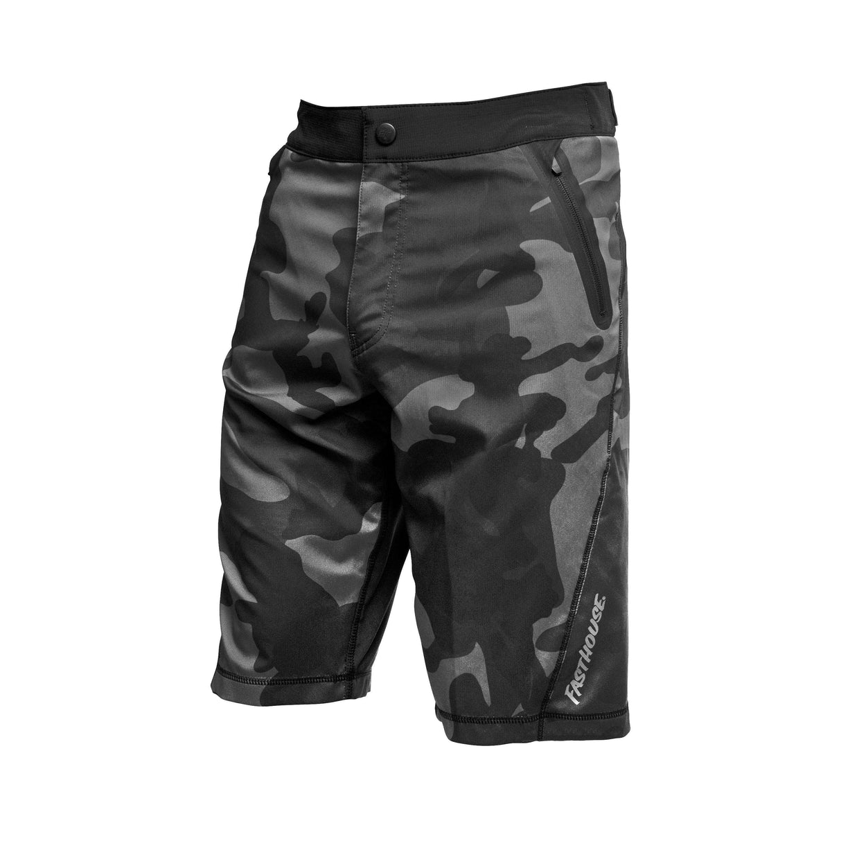 Fasthouse Crossline 2.0 Youth Shorts 2022: Black/Camo Y22