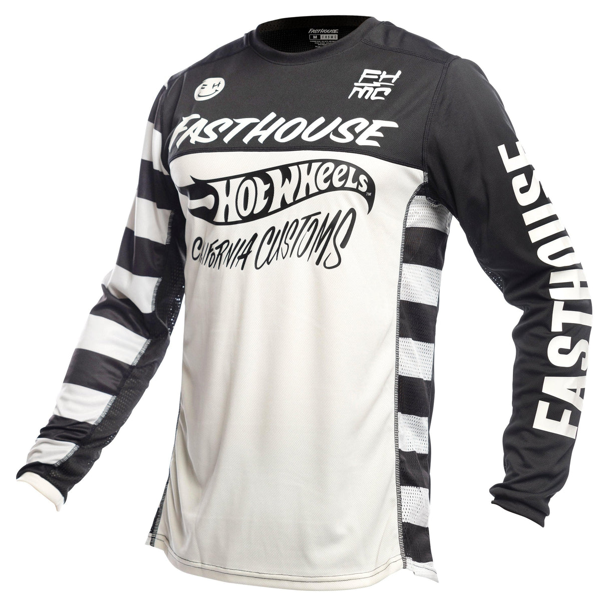 Fasthouse Grindhouse Hot Wheels Long Sleeve Jersey 2022: White/Black M